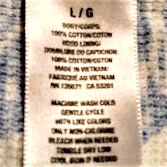 Aeropostale Blue White Delft Delftware Style 100% Cotton Print Hoodie Jacket - Picture 3 of 8